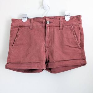 American Eagle Outfitters Women's Shorts in Rust Red